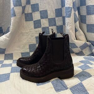 Loeffler Randall Woven Leather Chelsea Boots